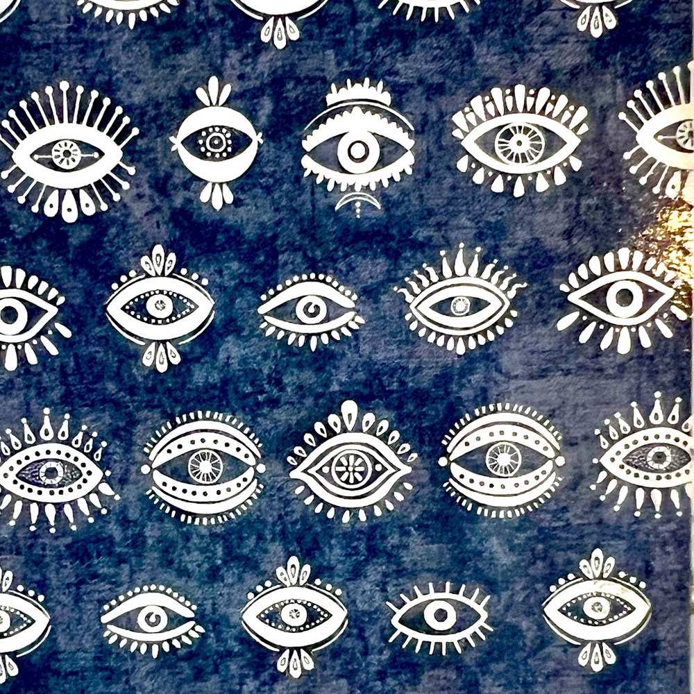 Evil Eyes Peva Shower Curtain Blue & White